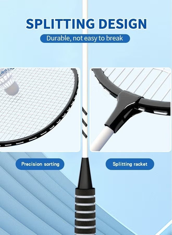 Badminton Set, Lightweight Alloy Badminton Rackets, Sturdy and Durable, Includes 2 Badminton Rackets, 3 Nylon Shuttlecocks, And 1 Racket Bag, Outdoor Sports Accessories - Image 3